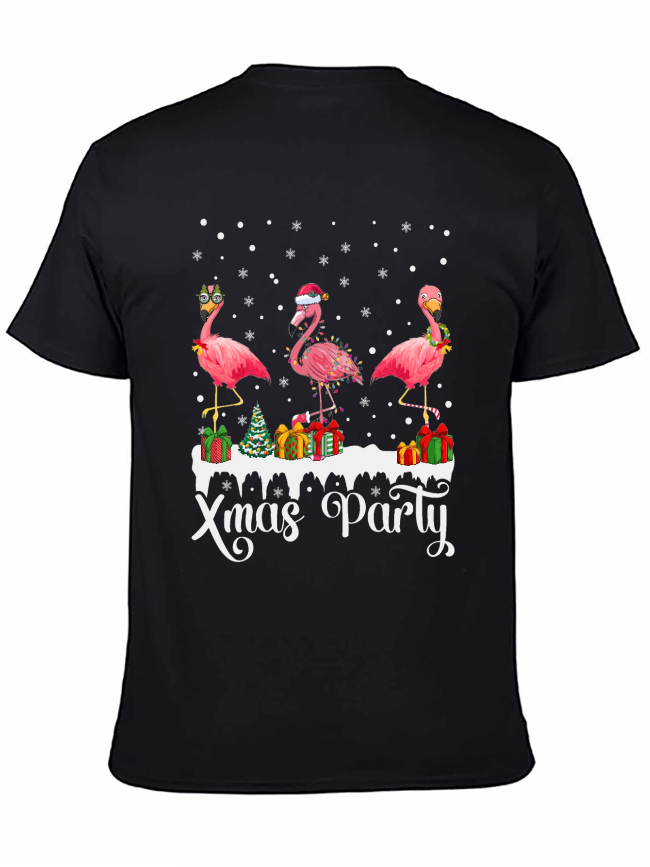 Festive Flamingo Xmas Party T-Shirt