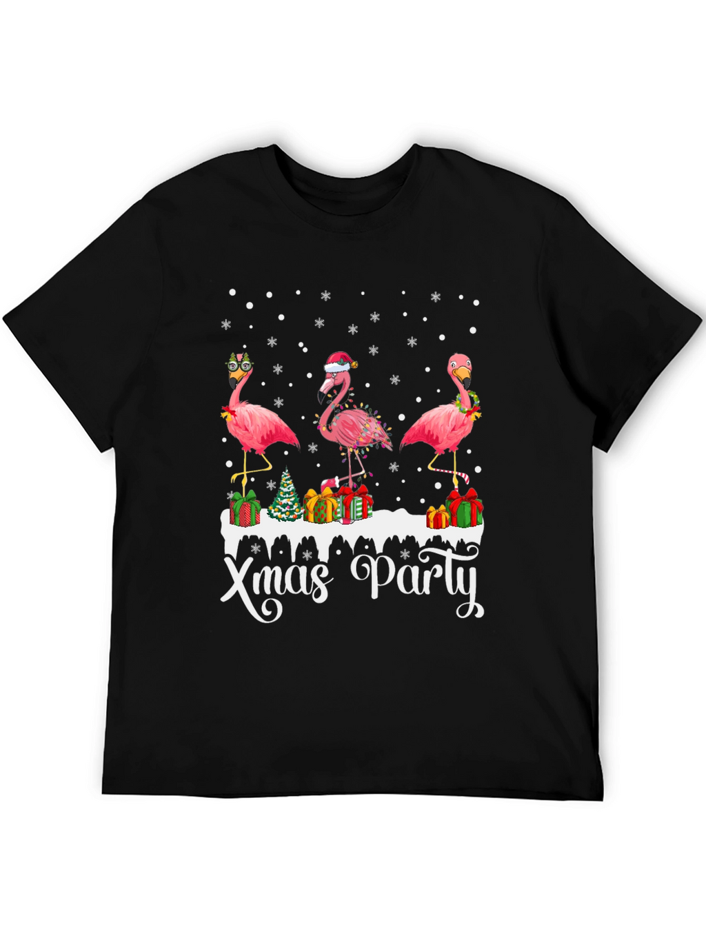 Festive Flamingo Xmas Party T-Shirt