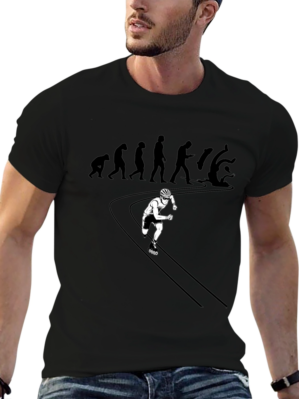 Evolution of Falling: Inline Skater Graphic Tee