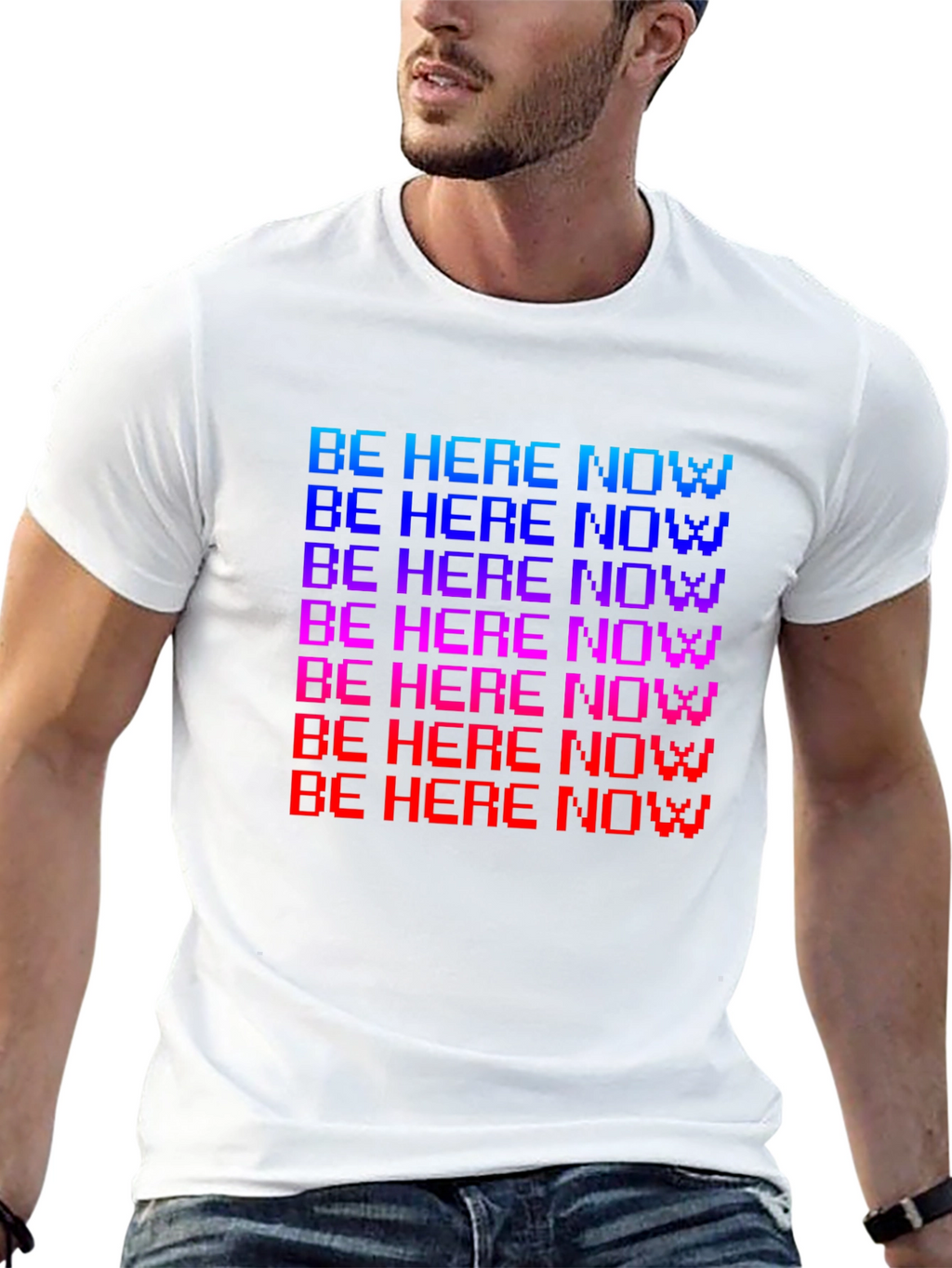 Be Here Now Pixel T-Shirt - Retro Style