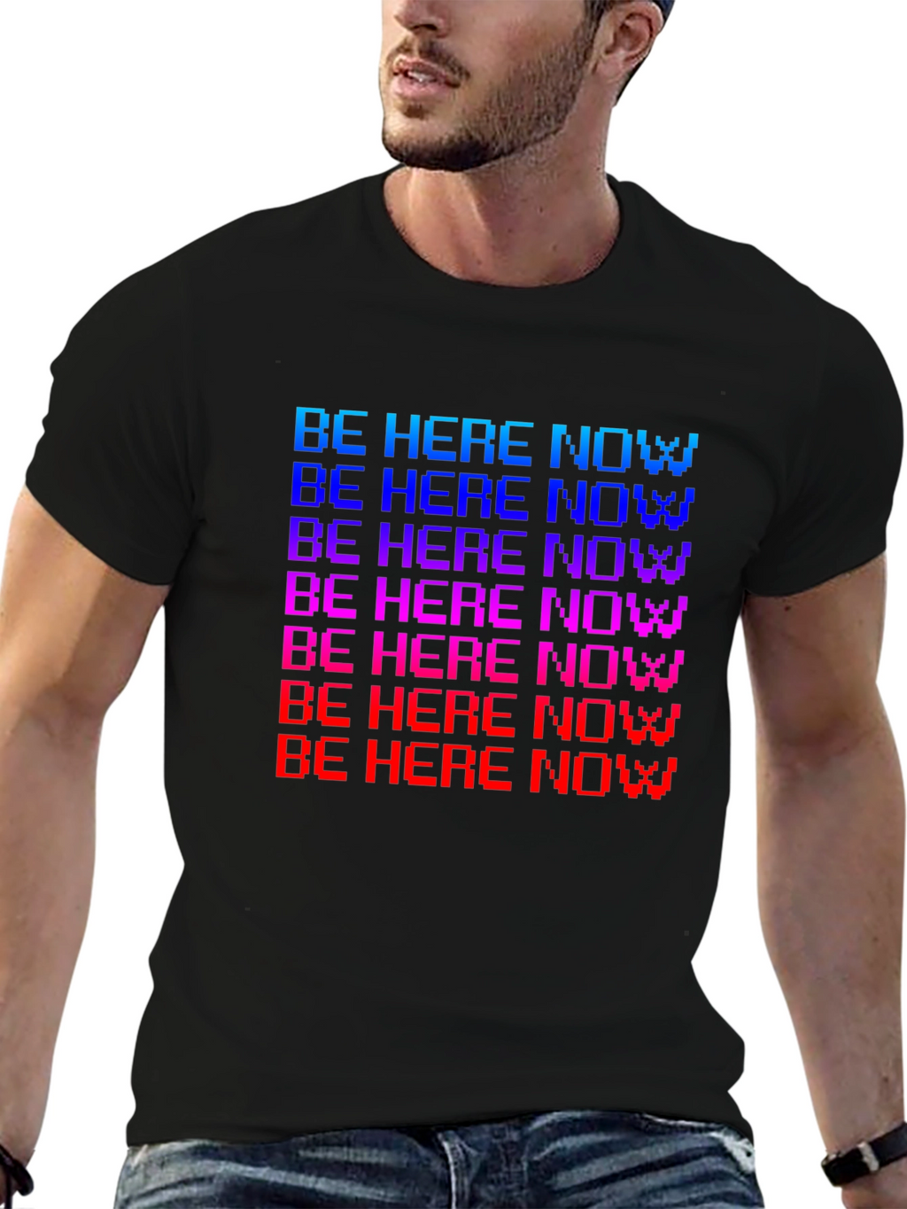 Be Here Now Pixel T-Shirt - Retro Style