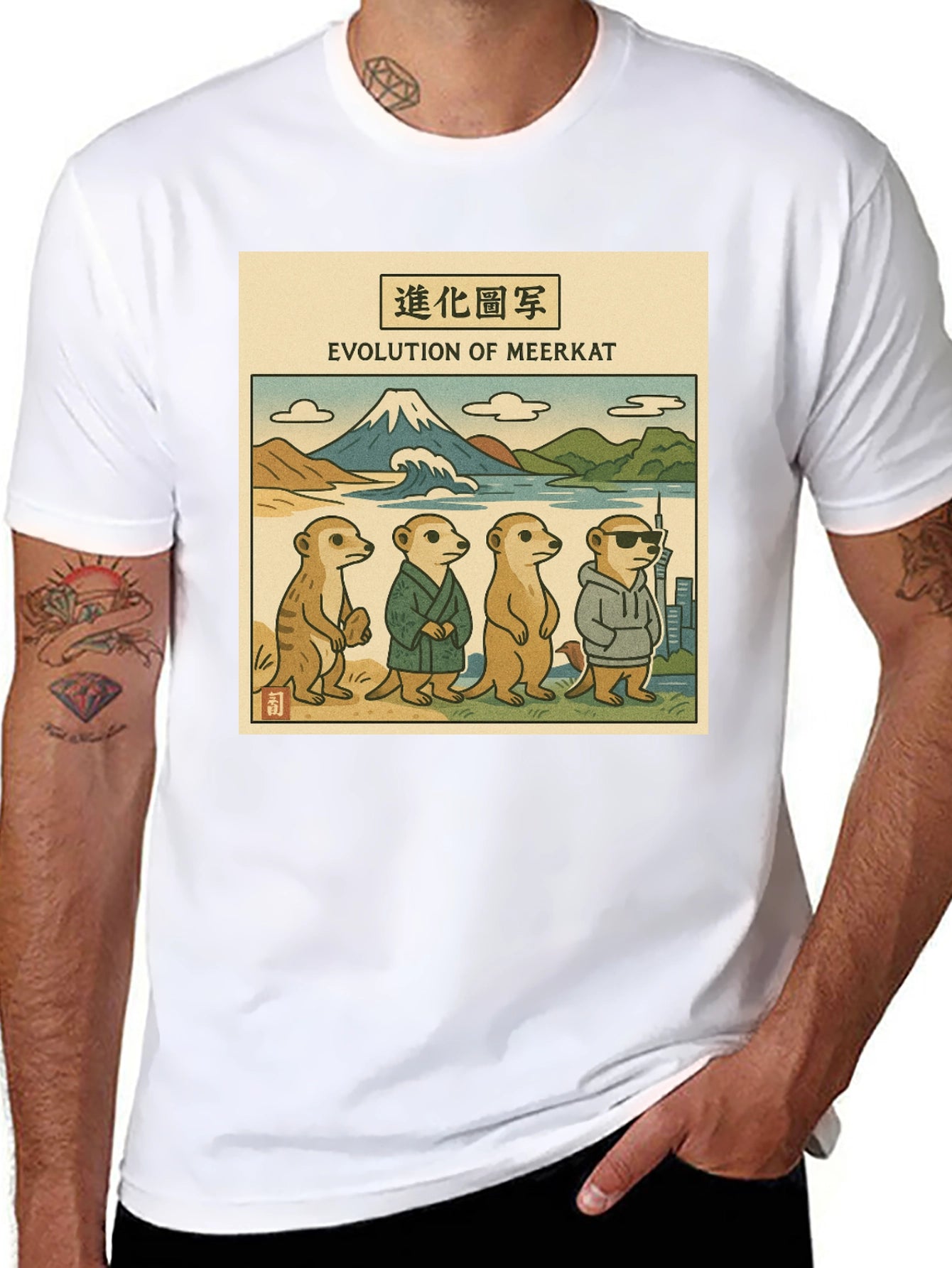 Evolution of Meerkat Graphic T-Shirt