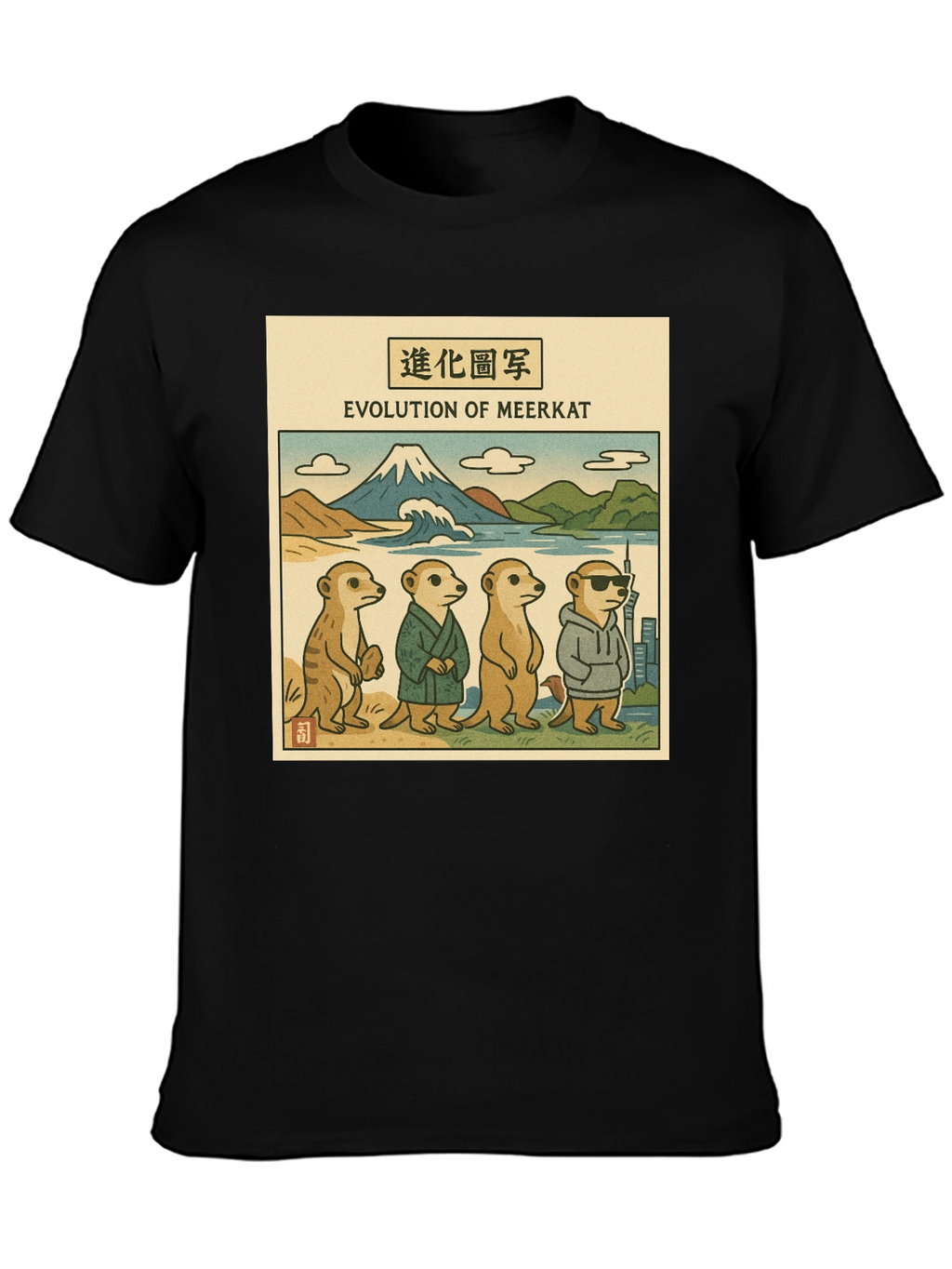 Evolution of Meerkat Graphic T-Shirt