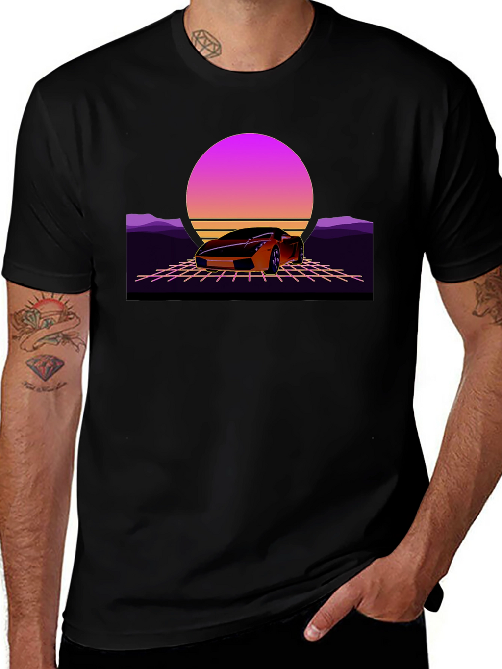 Retro Car T-Shirt - Synthwave Design