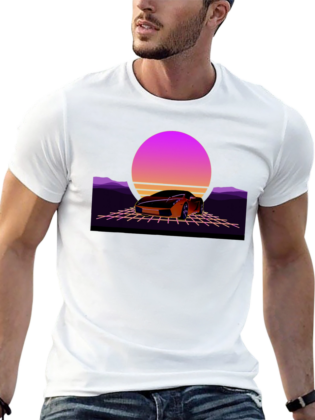Retro Car T-Shirt - Synthwave Design