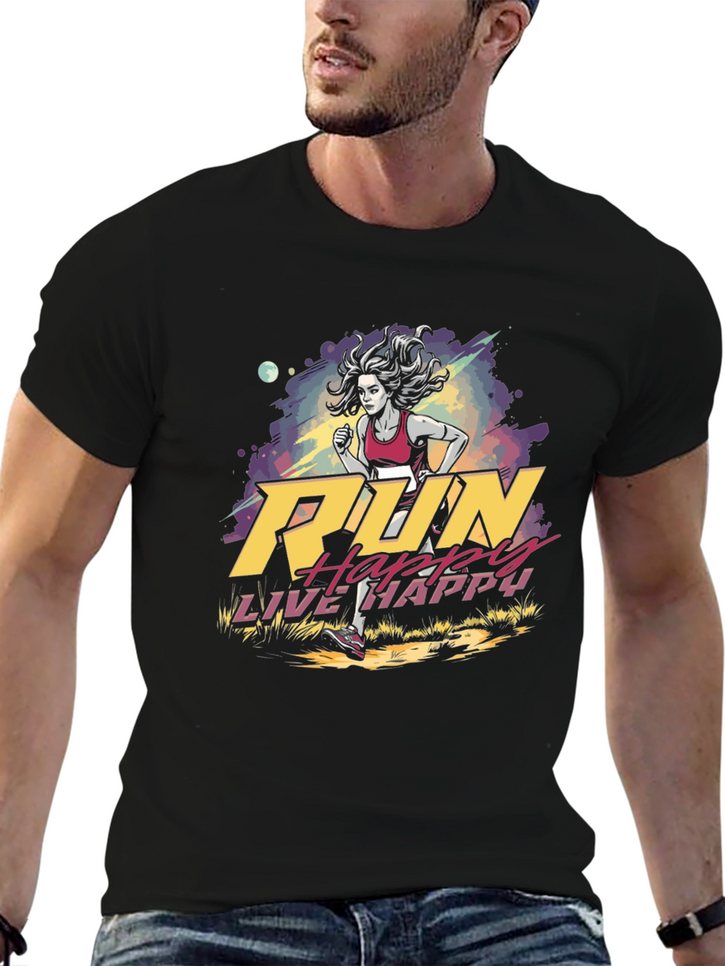 Run Happy Live Happy Graphic Tee