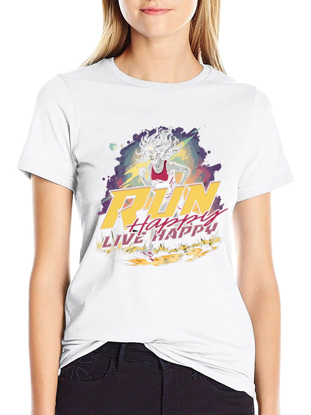 Run Happy Live Happy Graphic Tee