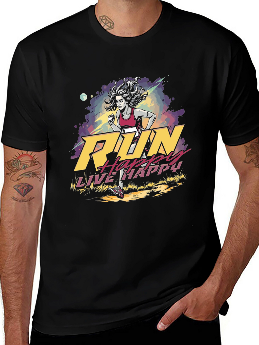 Run Happy Live Happy Graphic Tee