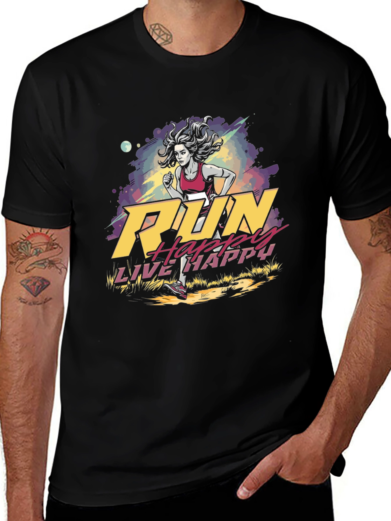 Run Happy Live Happy Graphic Tee