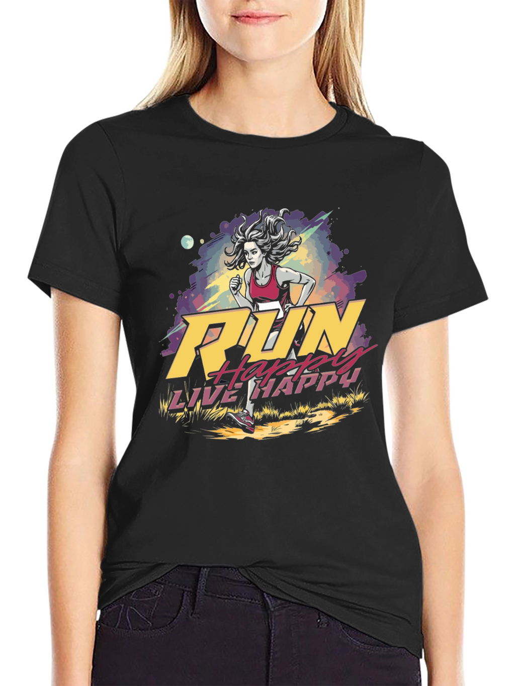 Run Happy Live Happy Graphic Tee