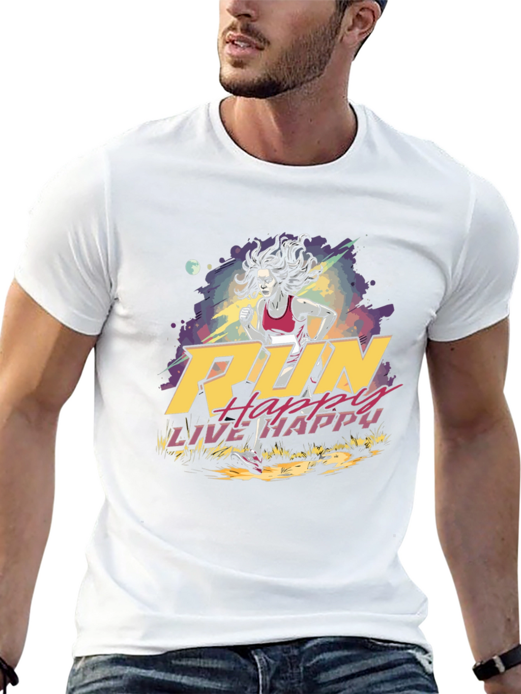 Run Happy Live Happy Graphic Tee
