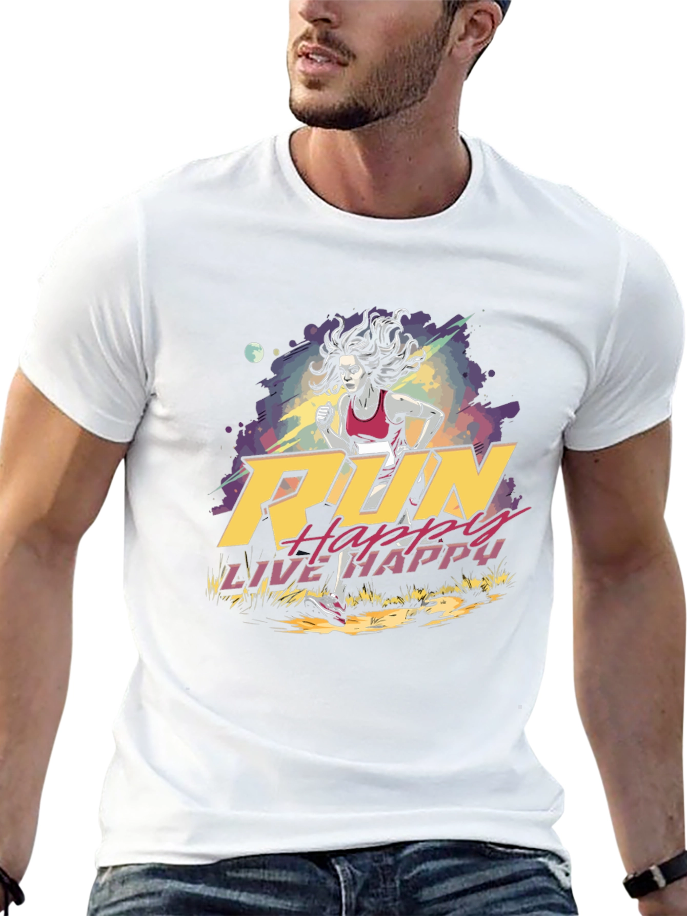 Run Happy Live Happy Graphic Tee