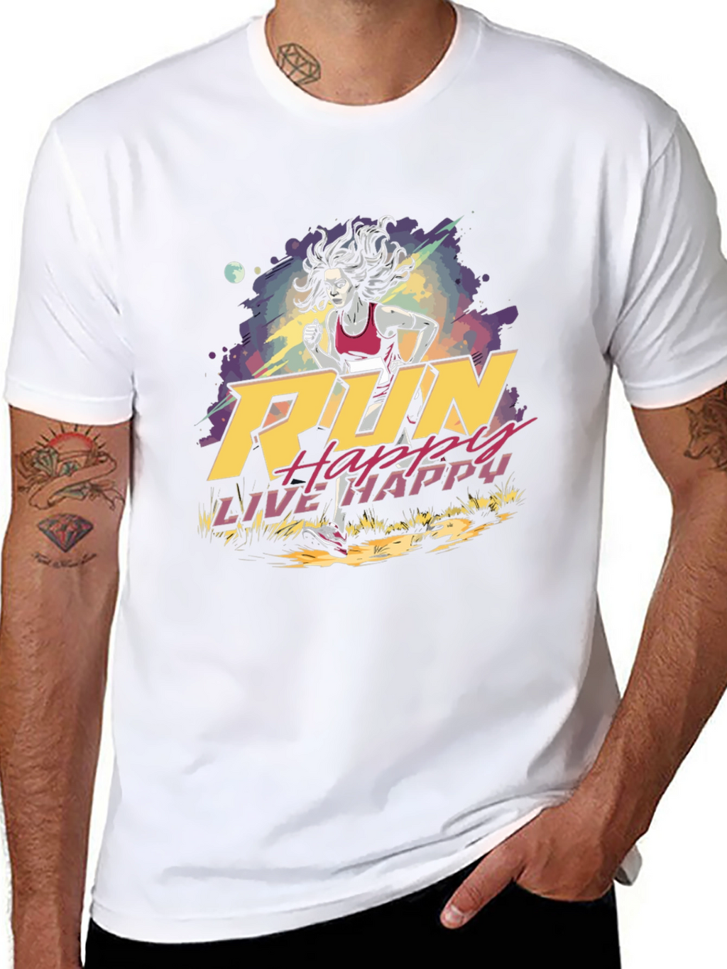 Run Happy Live Happy Graphic Tee