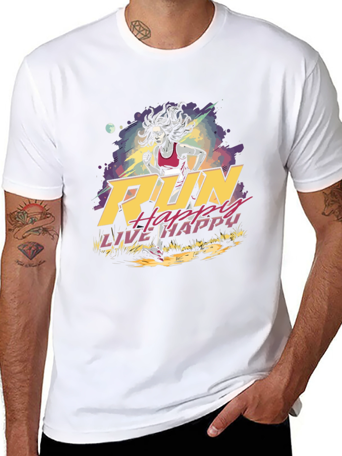 Run Happy Live Happy Graphic Tee