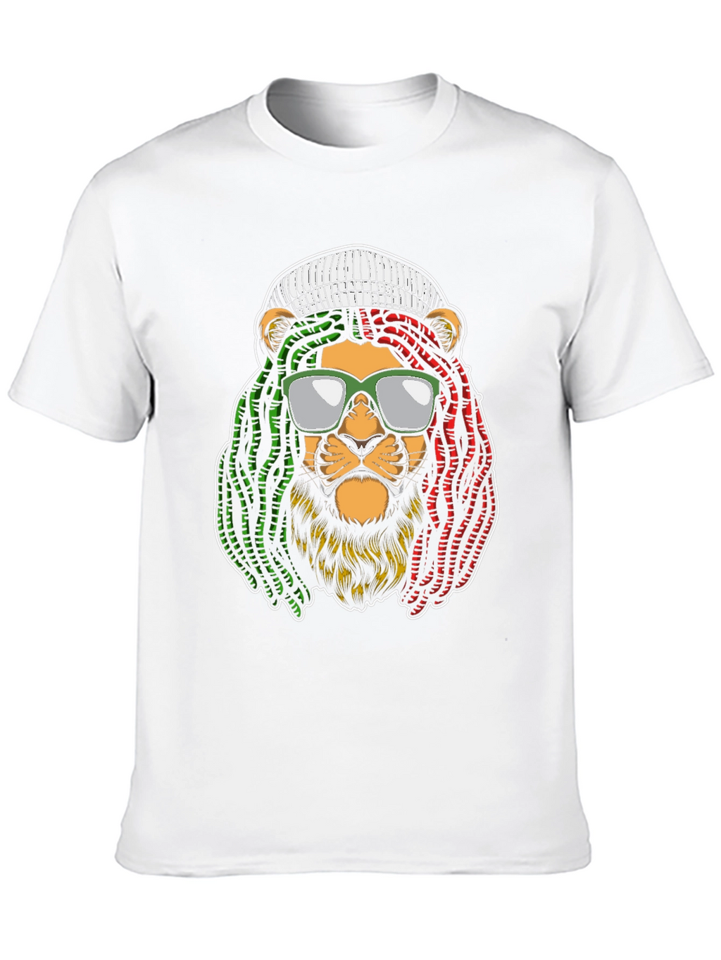 Rasta Lion Graphic T-Shirt - Cool Reggae Vibe!