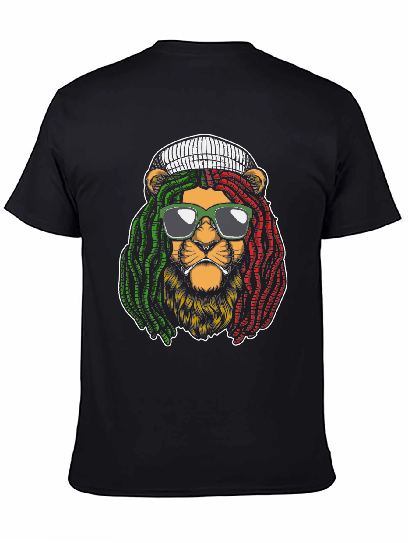 Rasta Lion Graphic T-Shirt - Cool Reggae Vibe!