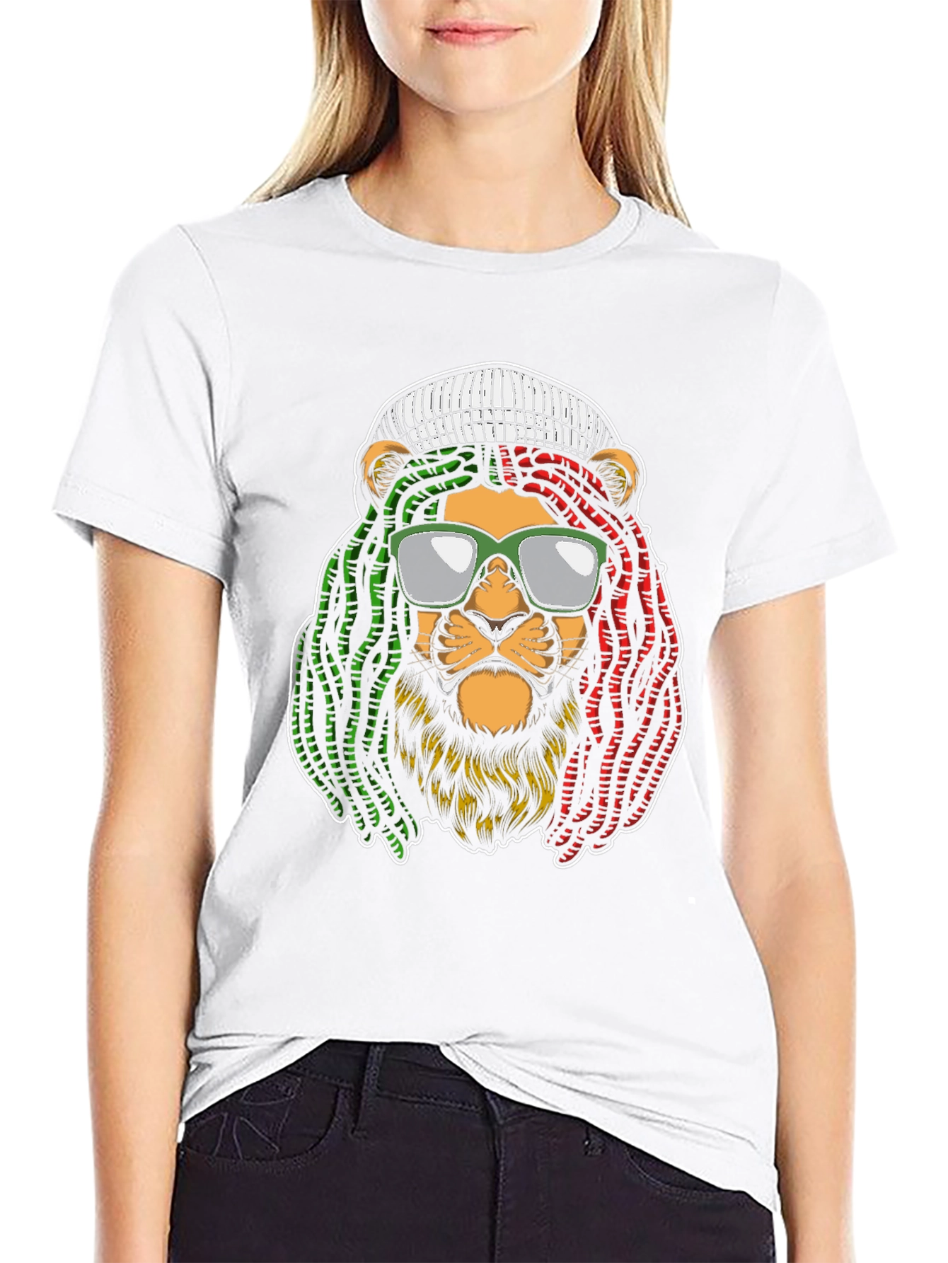 Rasta Lion Graphic T-Shirt - Cool Reggae Vibe!