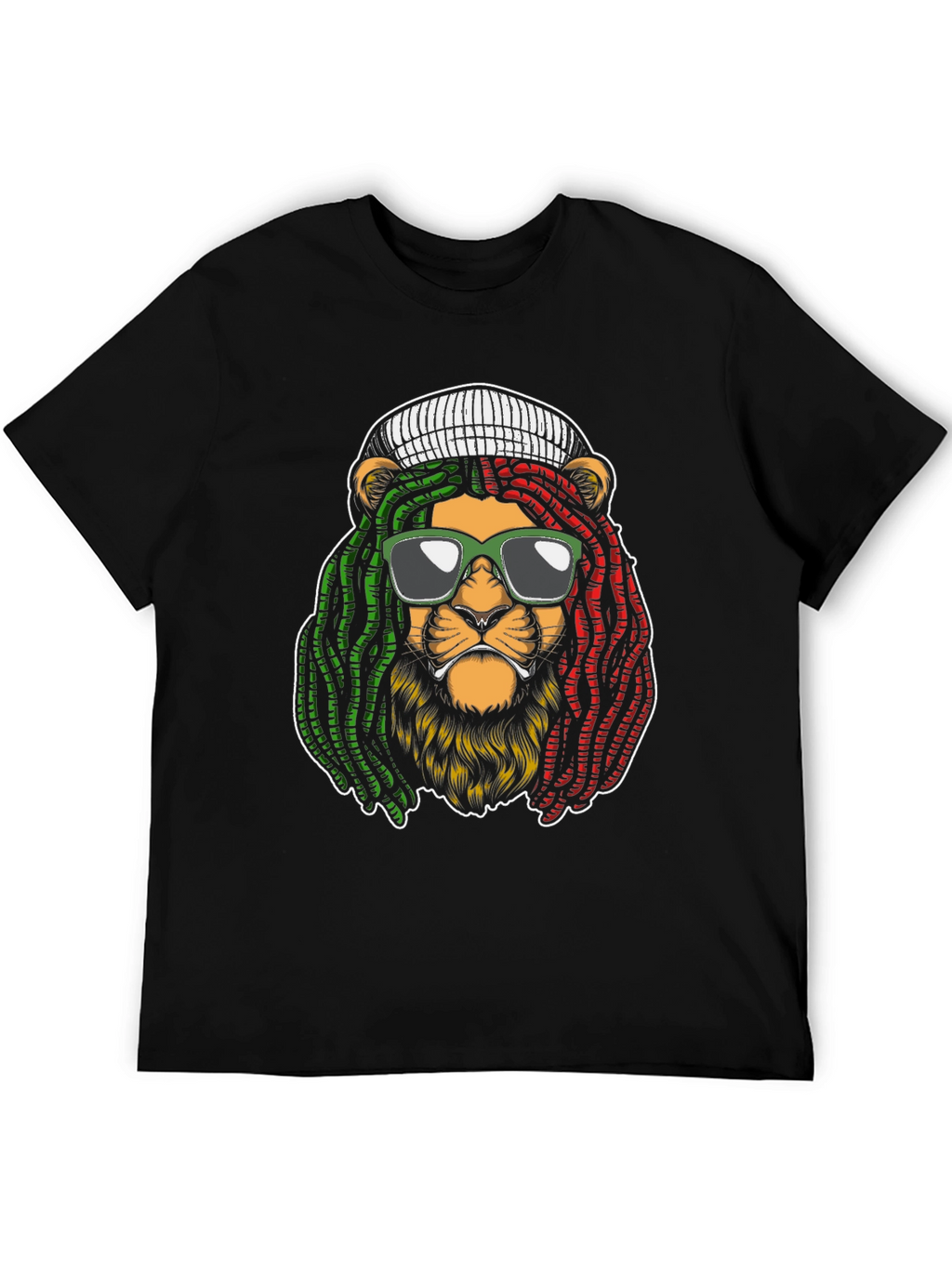 Rasta Lion Graphic T-Shirt - Cool Reggae Vibe!
