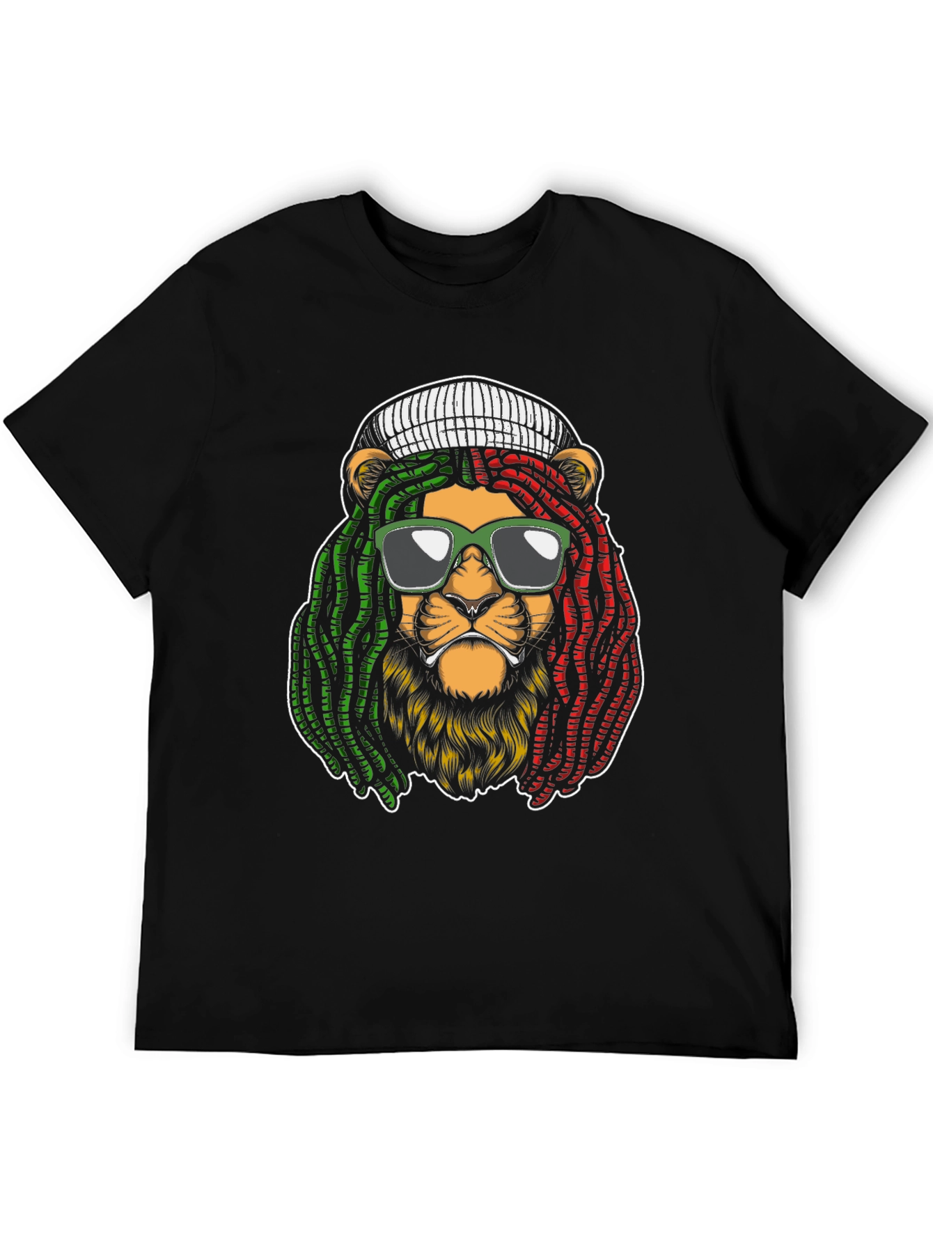 Rasta Lion Graphic T-Shirt - Cool Reggae Vibe!