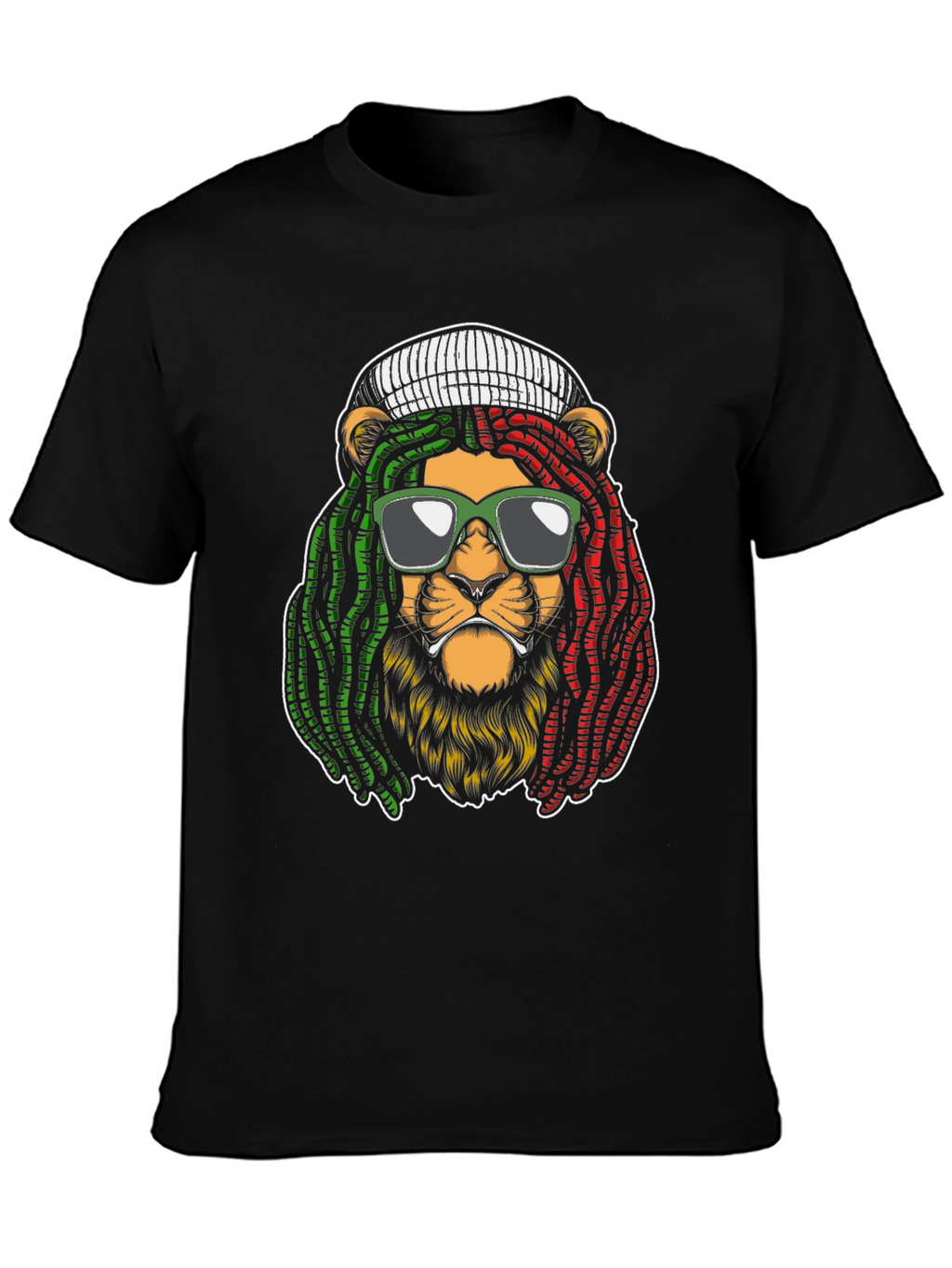 Rasta Lion Graphic T-Shirt - Cool Reggae Vibe!