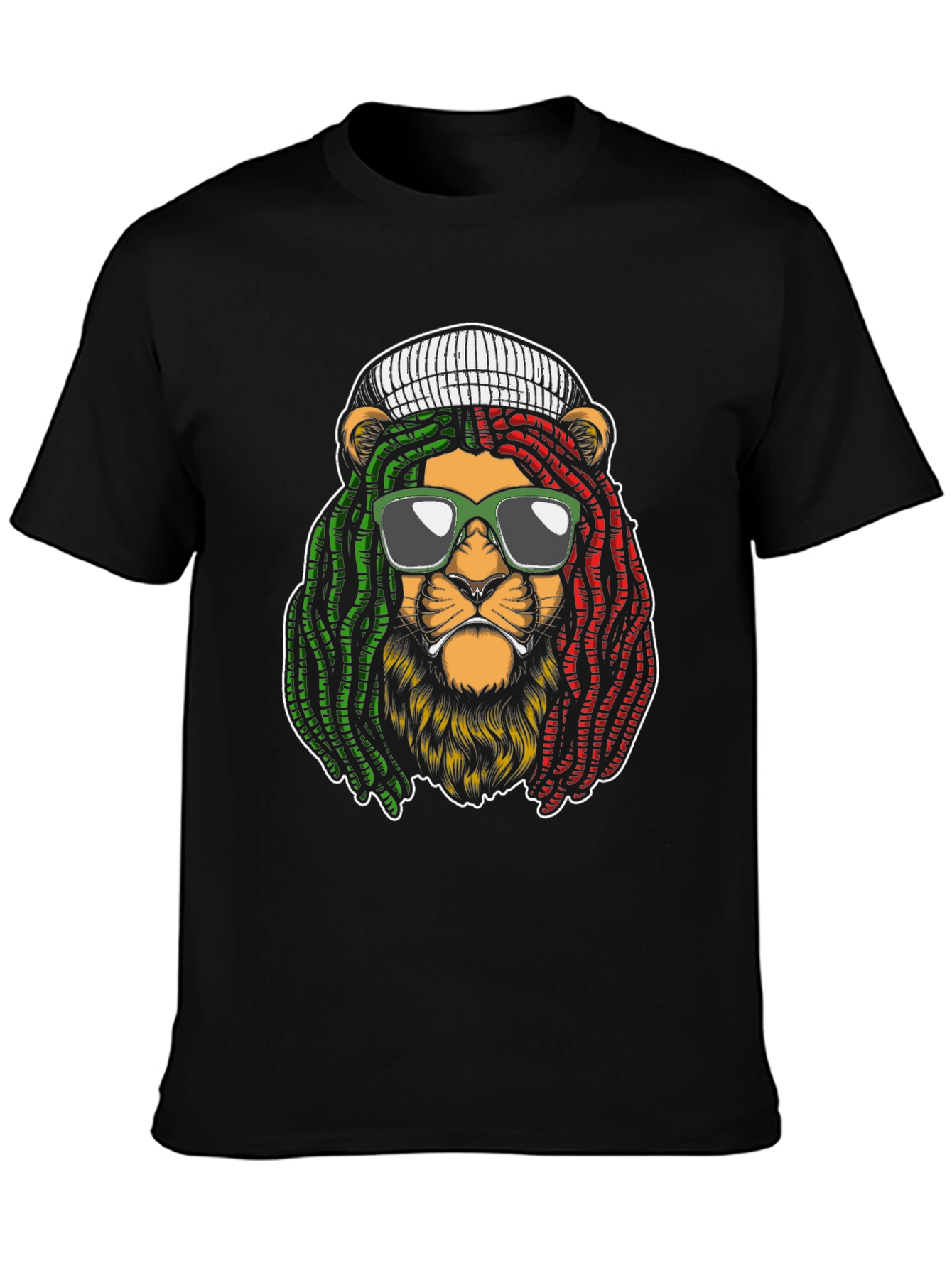 Rasta Lion Graphic T-Shirt - Cool Reggae Vibe!