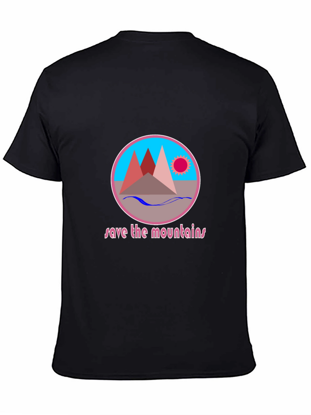 Save the Mountains Graphic Tee - Black Cotton T-Shirt