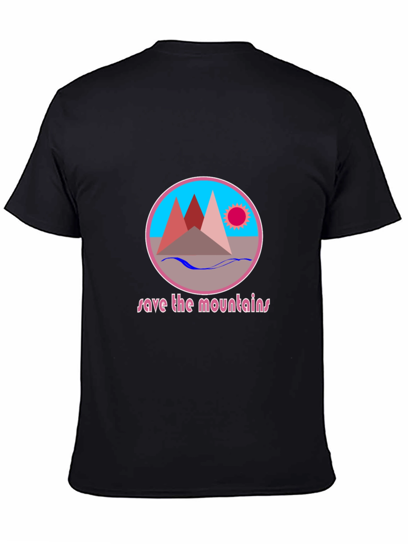 Save the Mountains Graphic Tee - Black Cotton T-Shirt