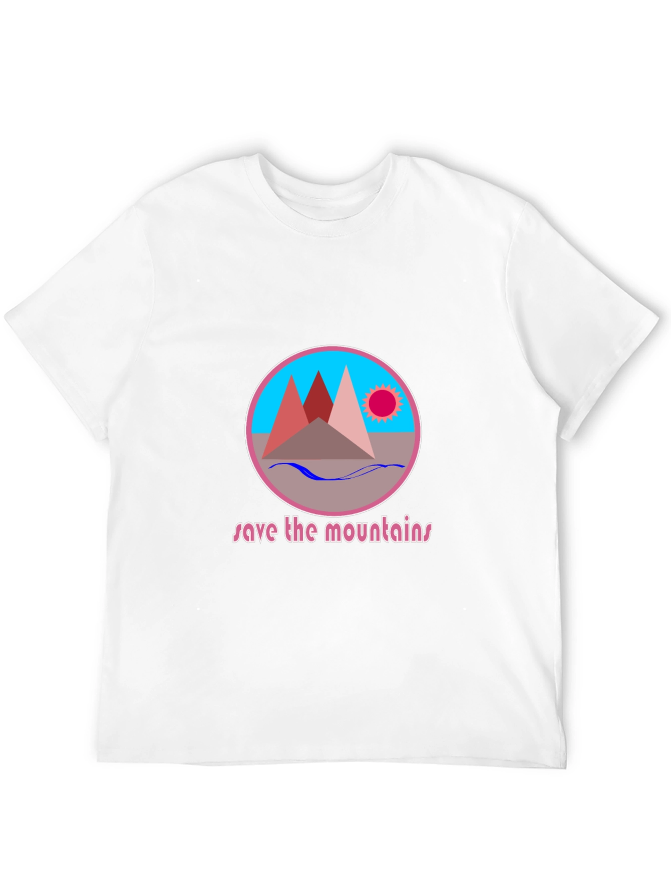 Save the Mountains Graphic Tee - Black Cotton T-Shirt