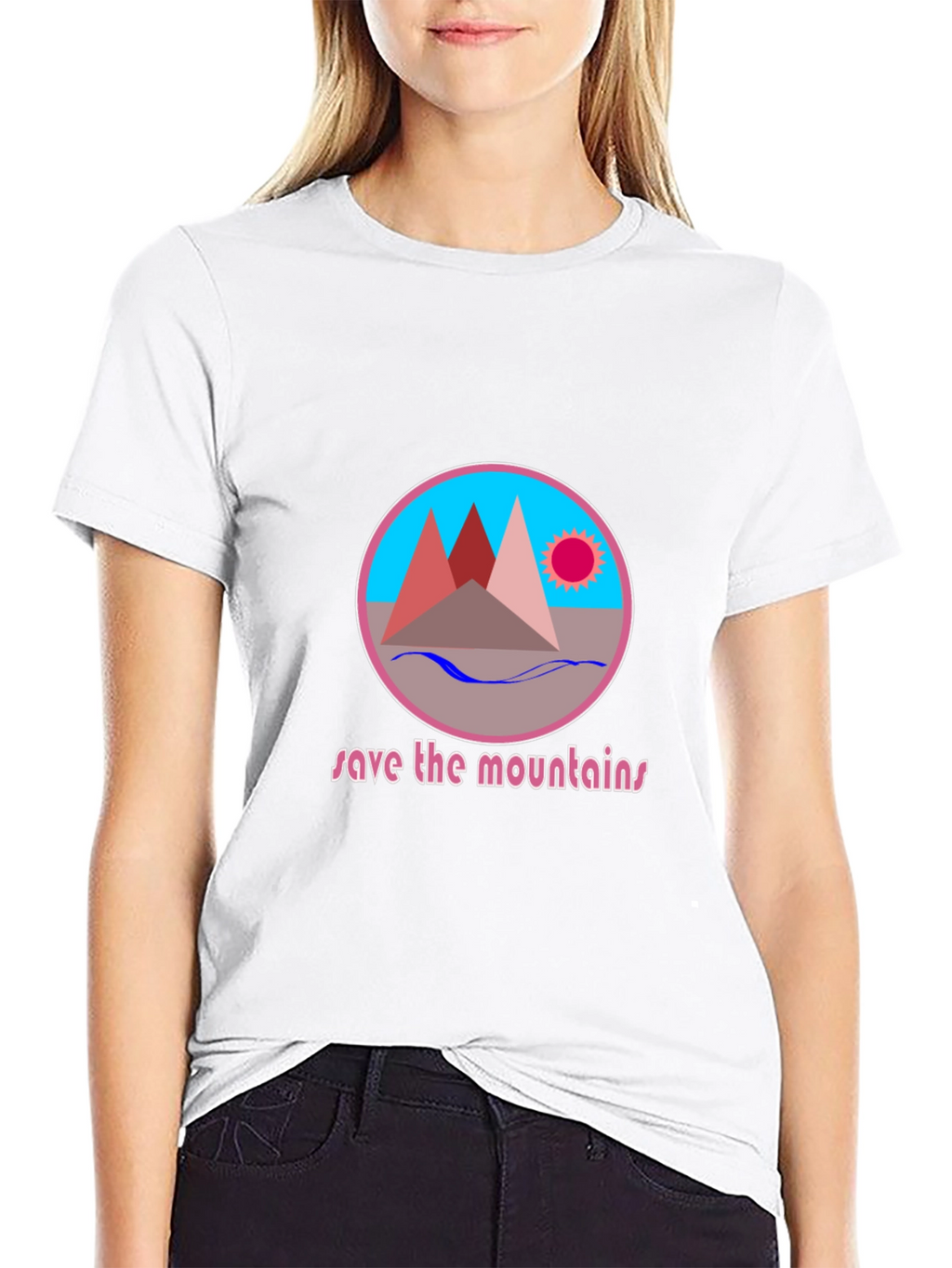 Save the Mountains Graphic Tee - Black Cotton T-Shirt