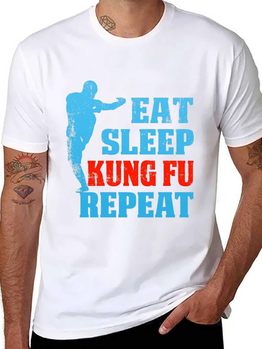 Eat Sleep Kung Fu Repeat Graphic Tee