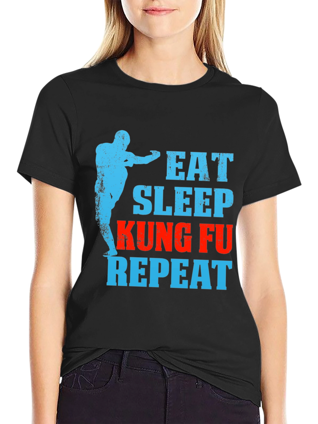 Eat Sleep Kung Fu Repeat Graphic Tee
