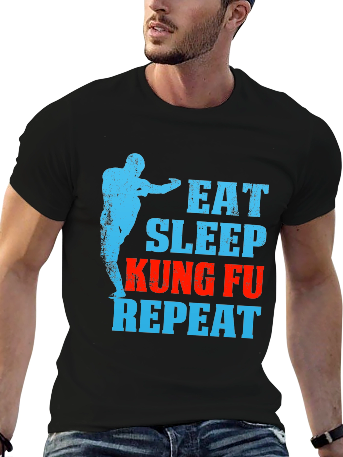 Eat Sleep Kung Fu Repeat Graphic Tee