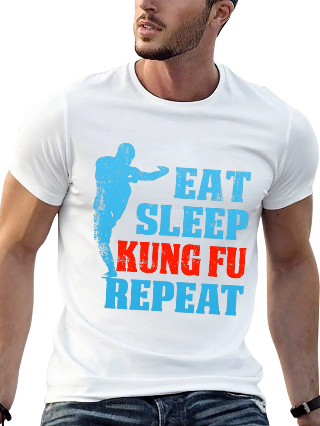 Eat Sleep Kung Fu Repeat Graphic Tee