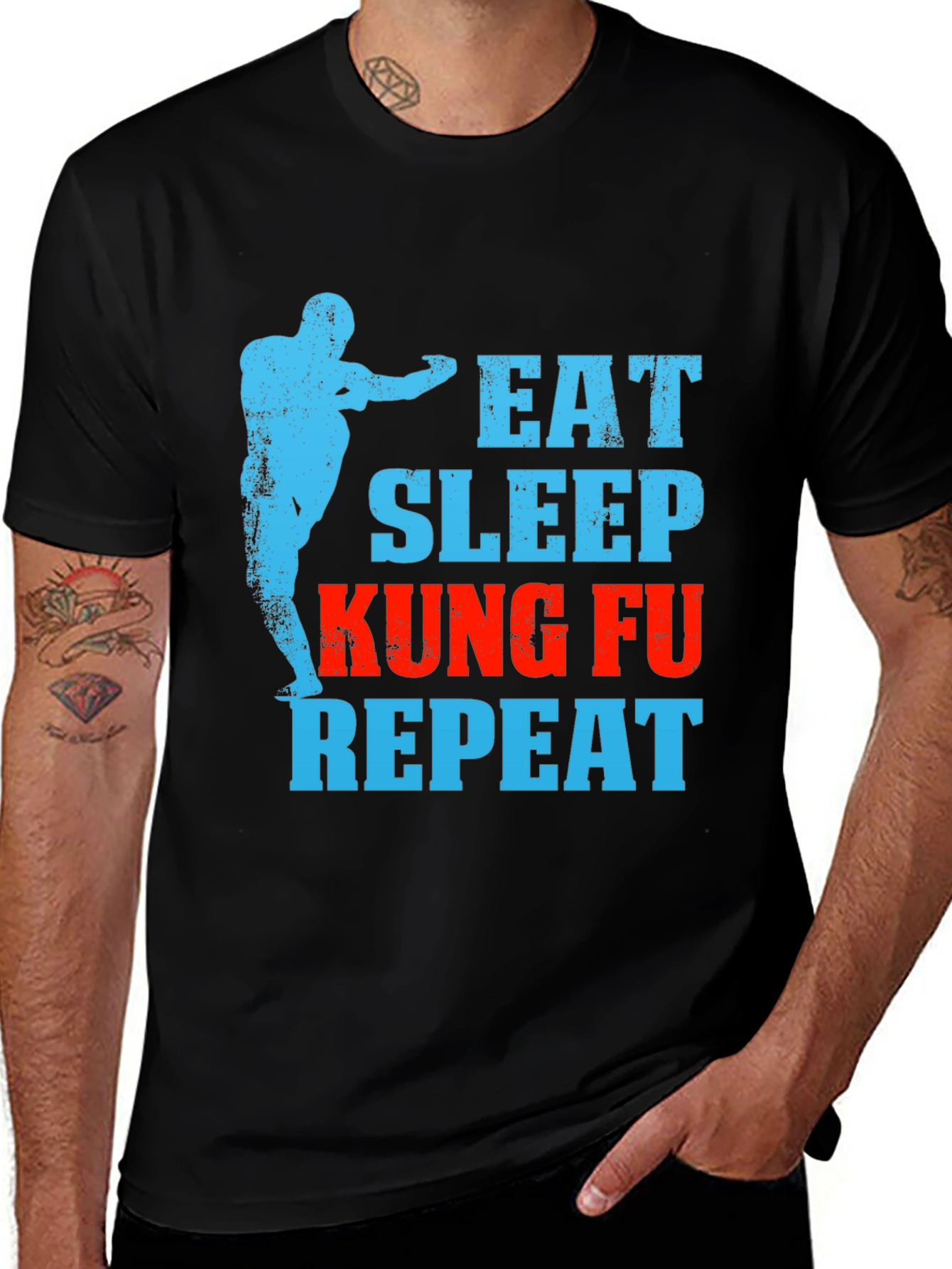 Eat Sleep Kung Fu Repeat Graphic Tee