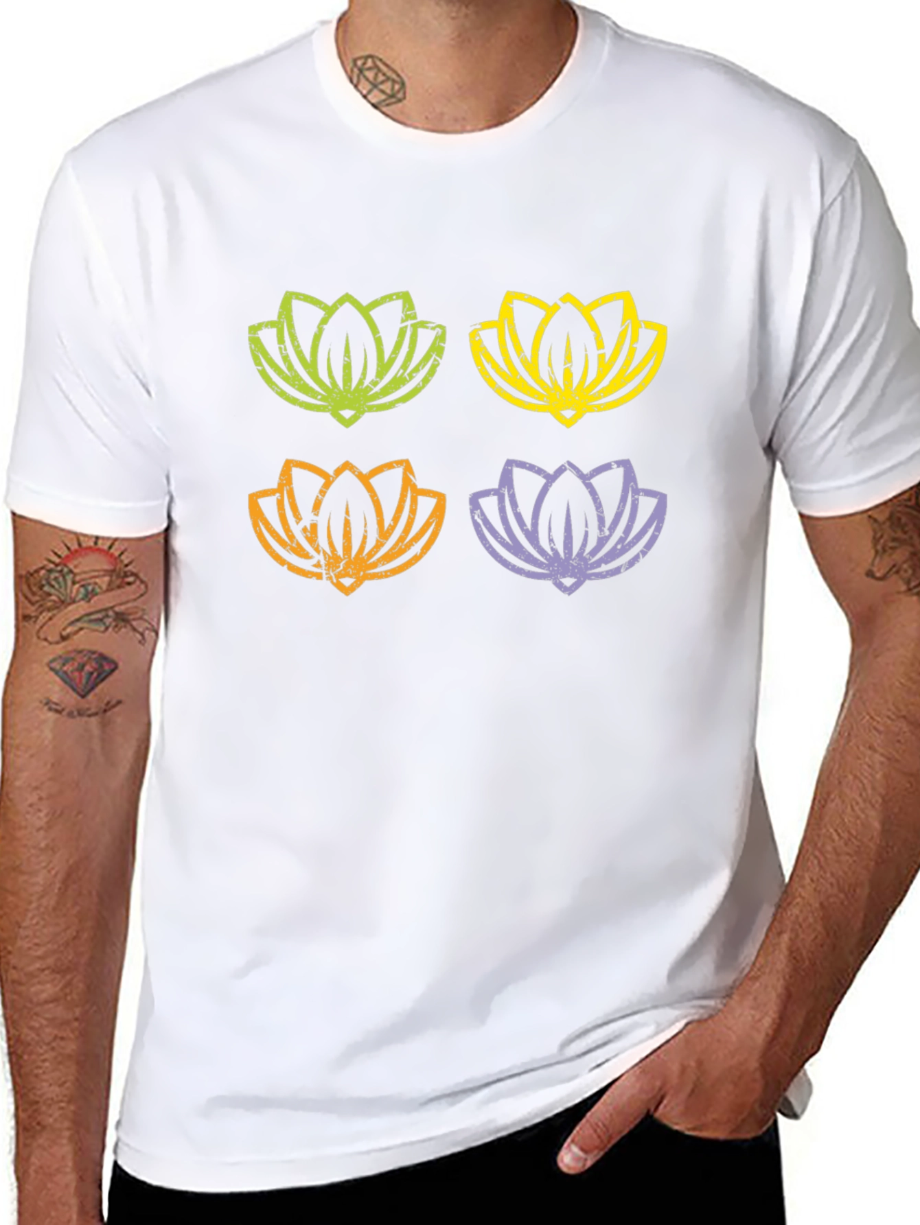 Lotus Flower T-Shirt - Black Graphic Tee