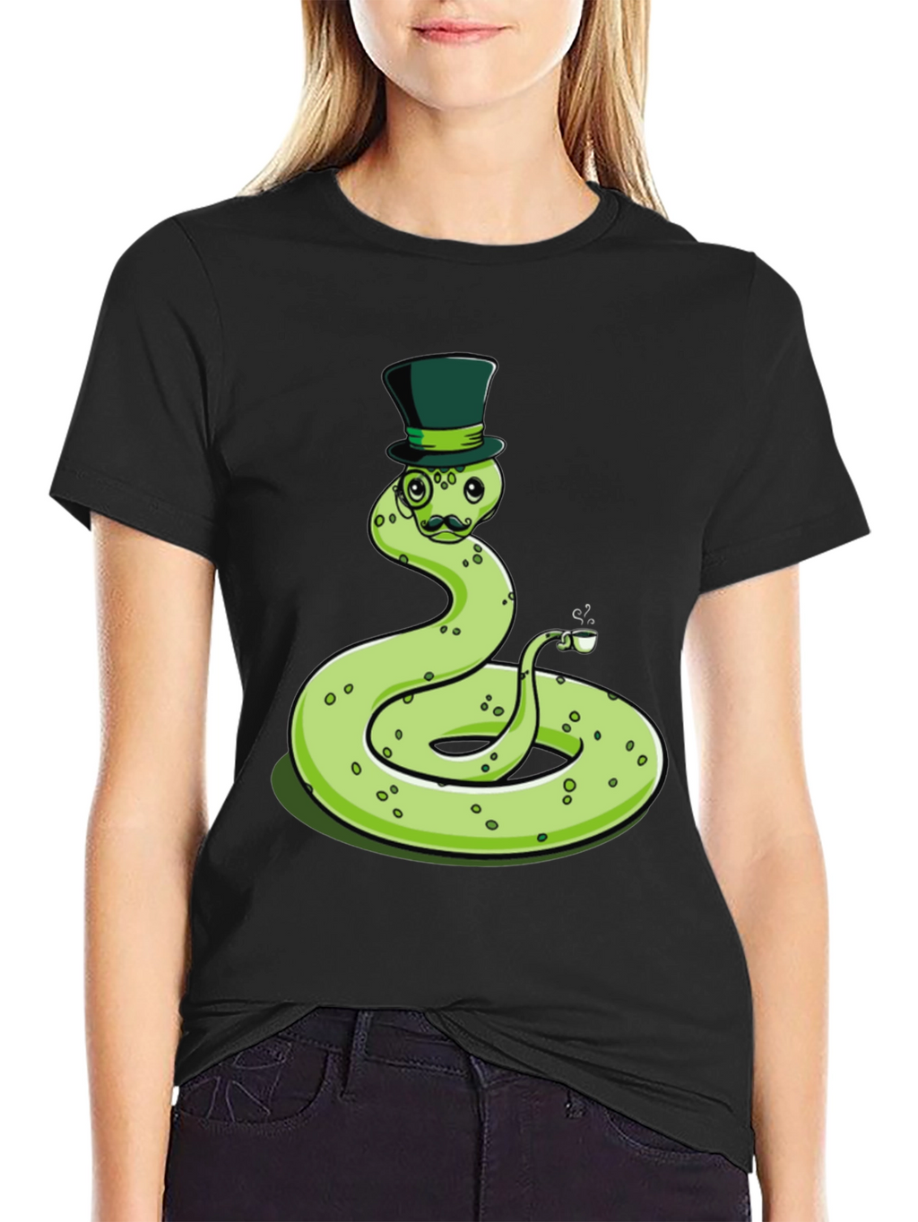 Dapper Snake Tee - Gentleman Reptile Top Hat Monocle