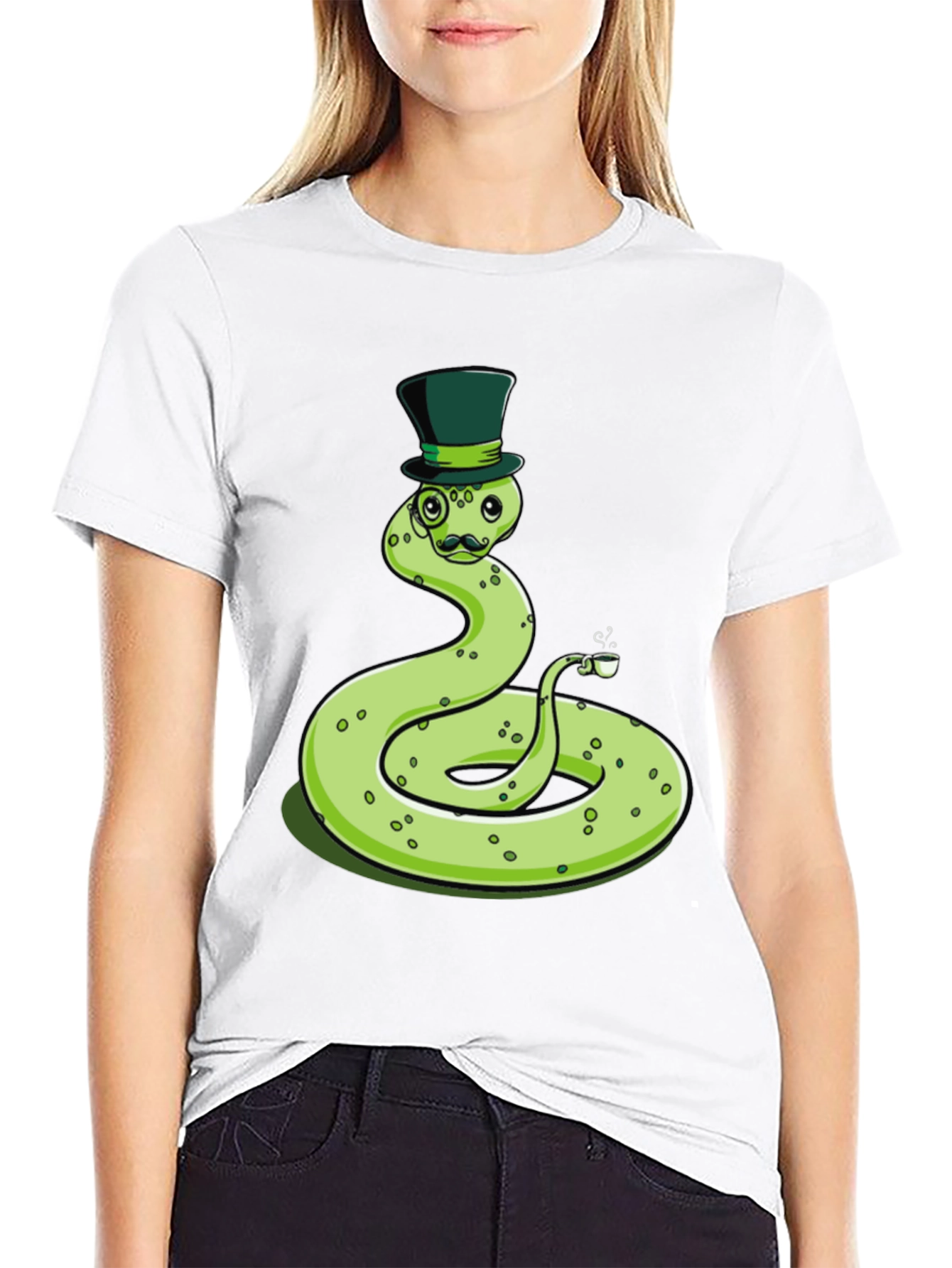 Dapper Snake Tee - Gentleman Reptile Top Hat Monocle