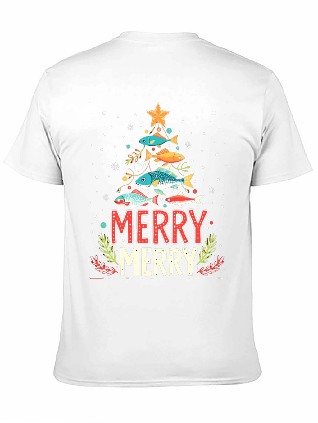 Merry Christmas Fish Tree Holiday T-Shirt