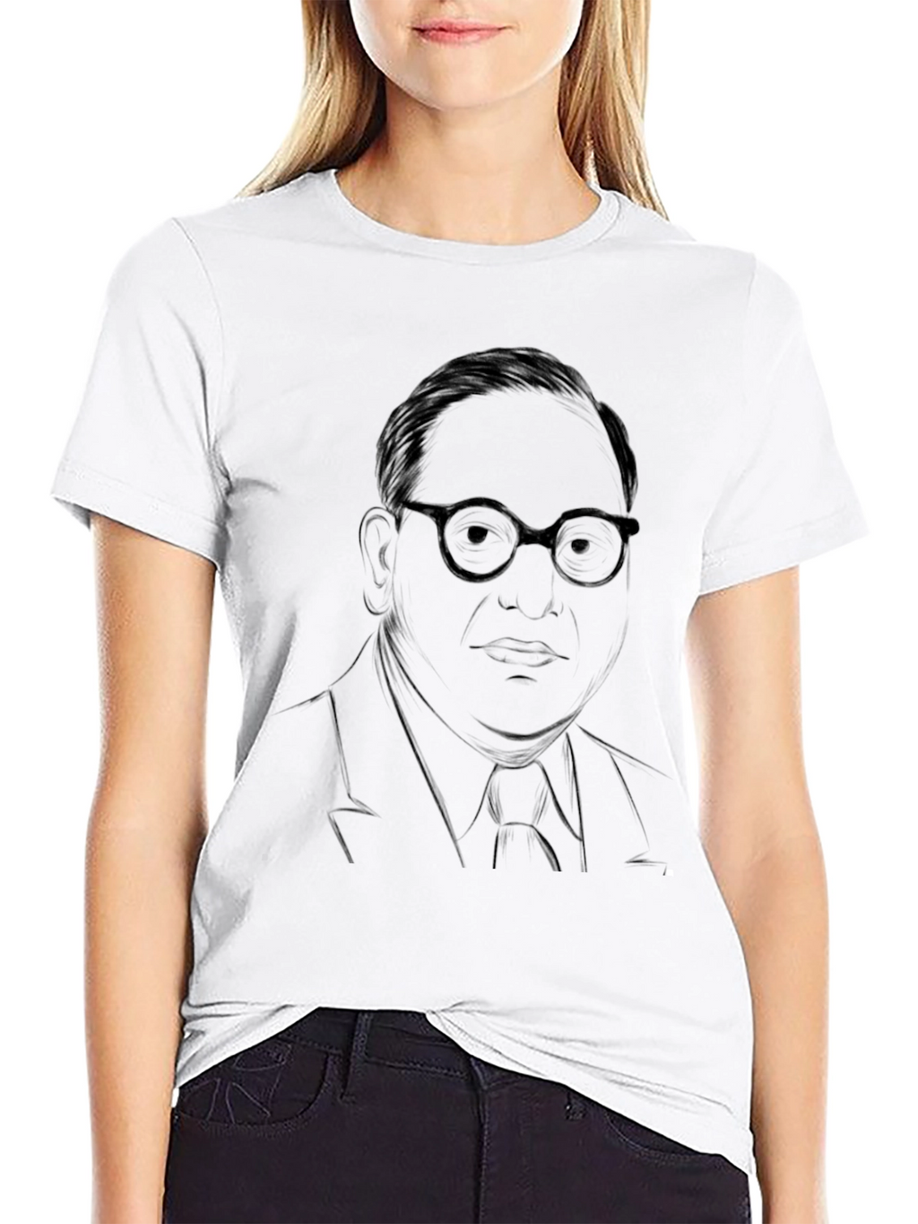 Mens Black T-Shirt with Portrait Graphic