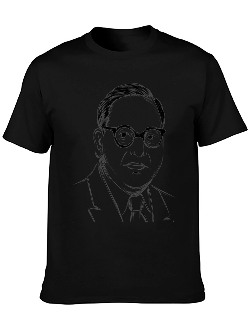 Mens Black T-Shirt with Portrait Graphic