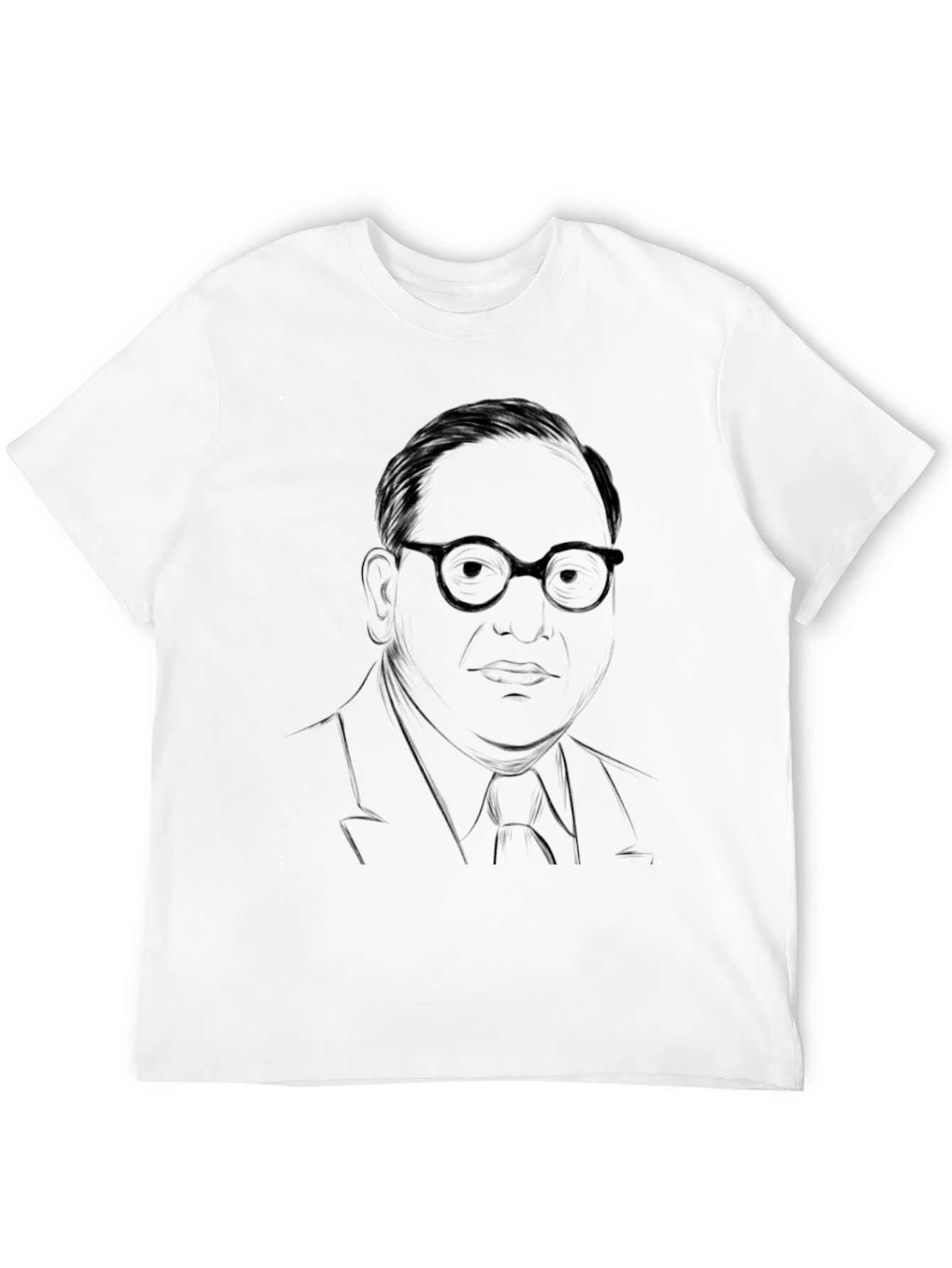 Mens Black T-Shirt with Portrait Graphic