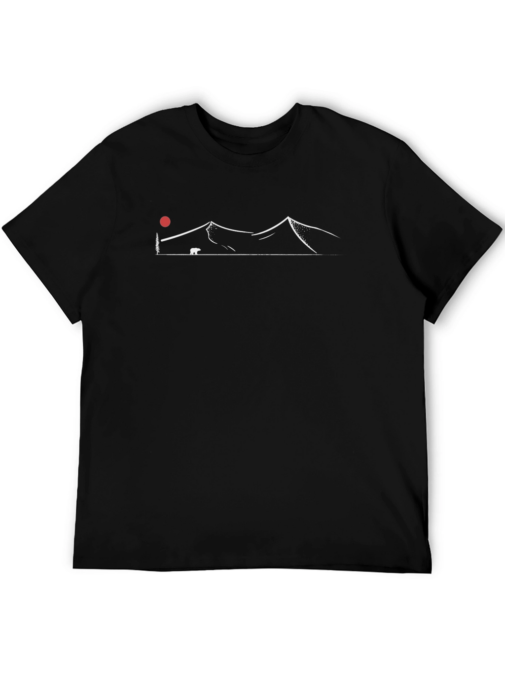 Mountain Bear Graphic Tee - Black Crew Neck T-Shirt