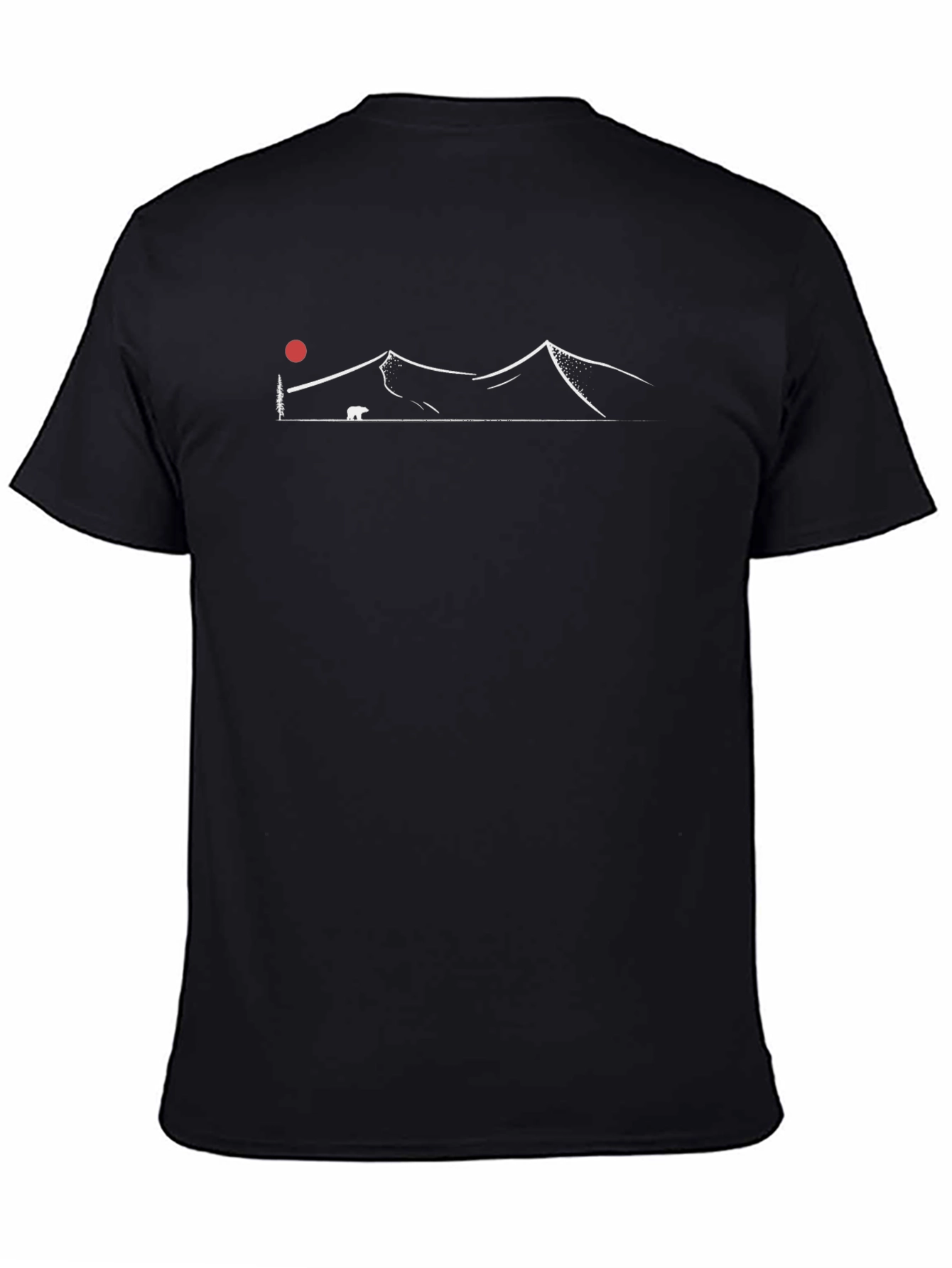 Mountain Bear Graphic Tee - Black Crew Neck T-Shirt