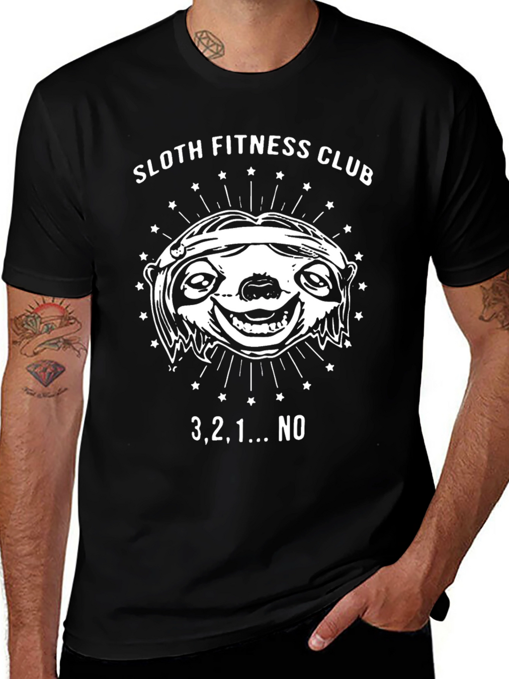 Sloth Fitness Club Funny T-Shirt