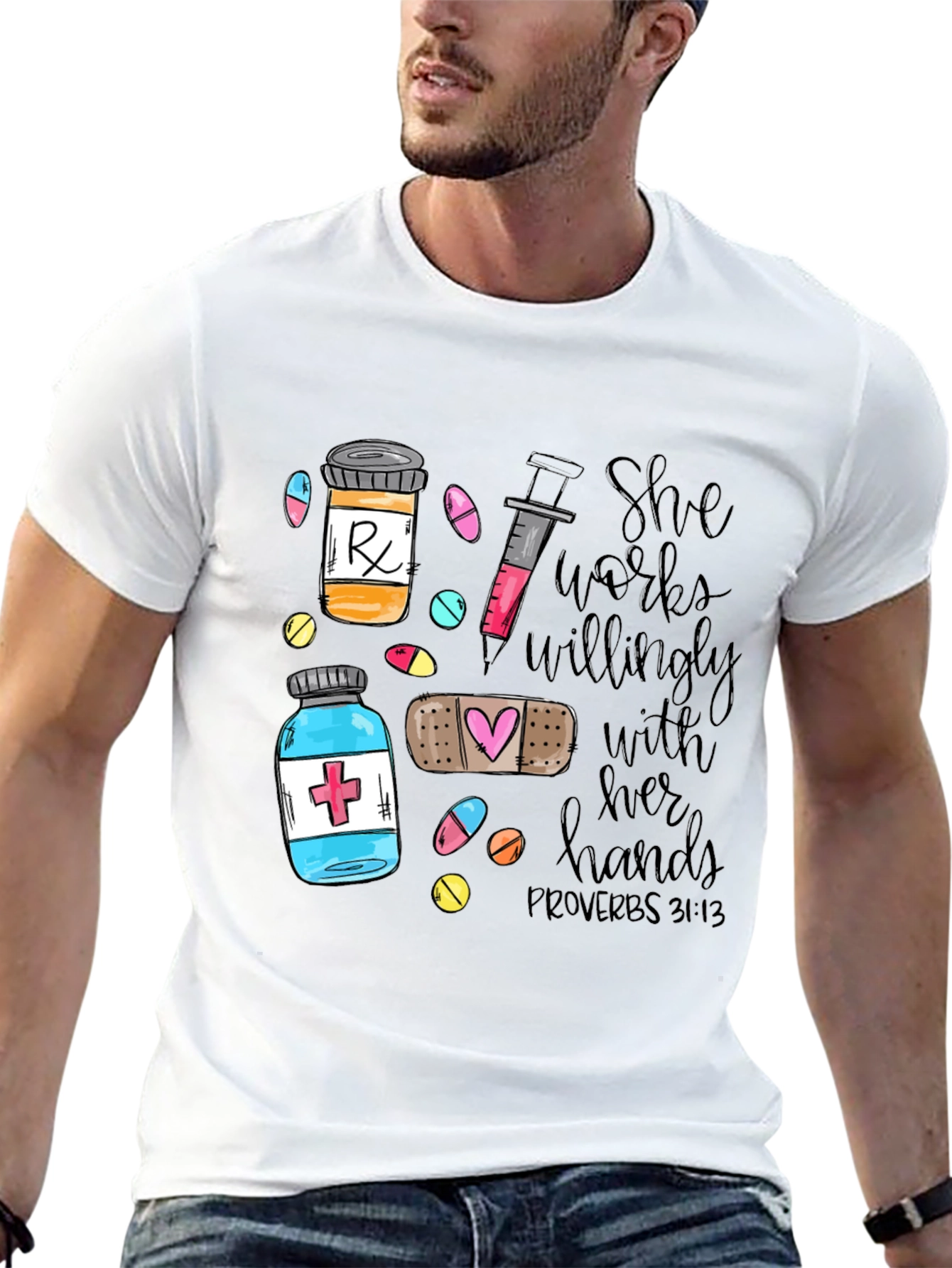 Nurse Proverbs Graphic Tee - She Works Willingly