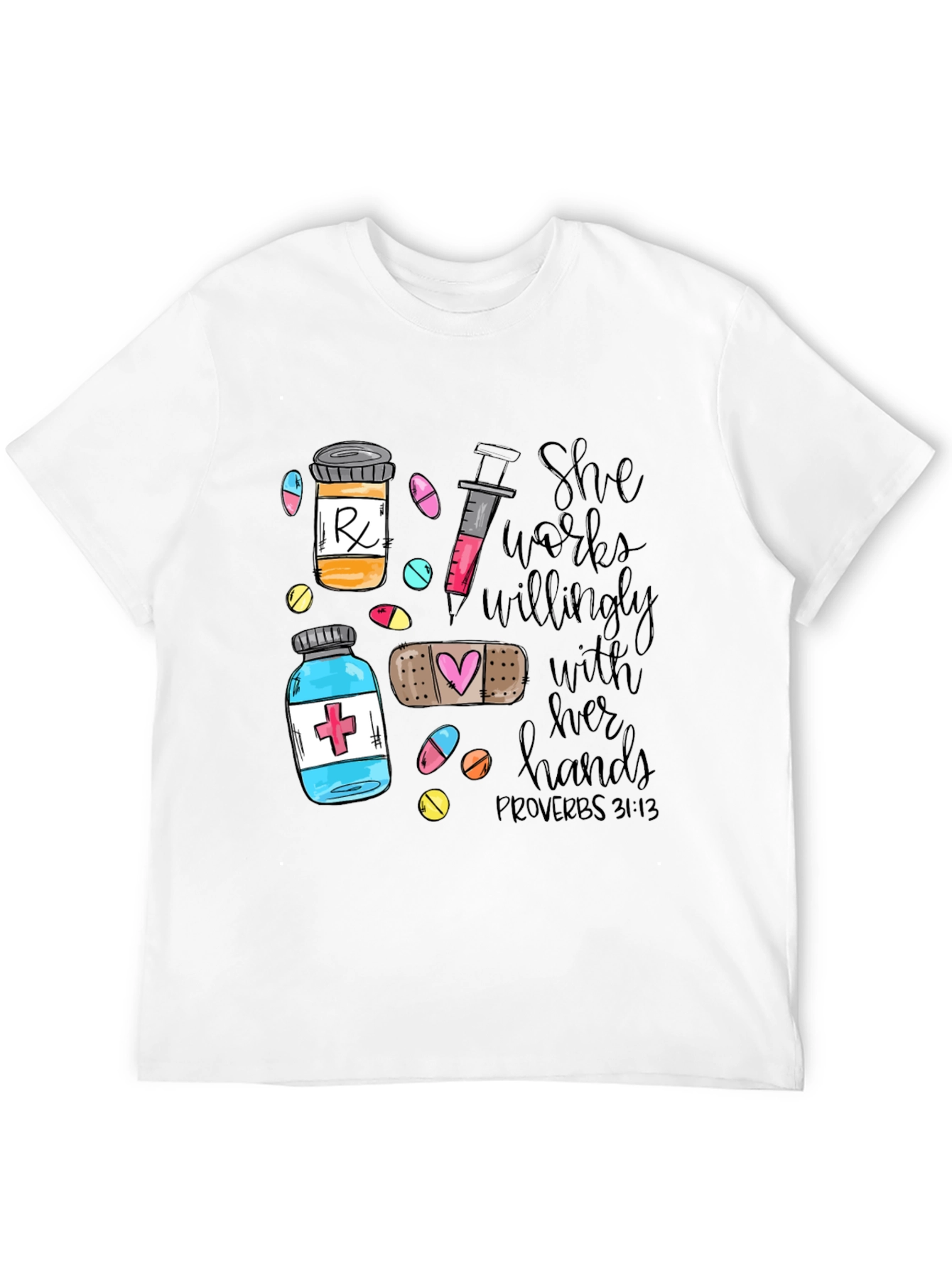 Nurse Proverbs Graphic Tee - She Works Willingly