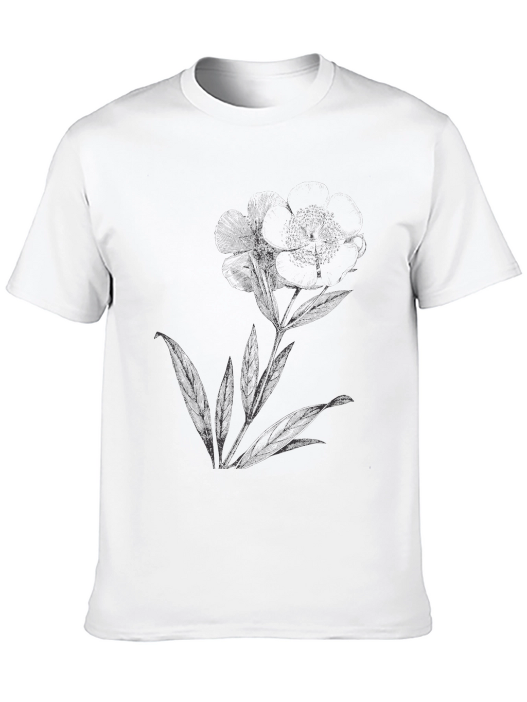 Botanical Print Black T-Shirt