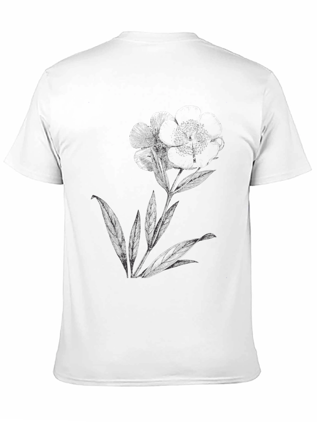 Botanical Print Black T-Shirt
