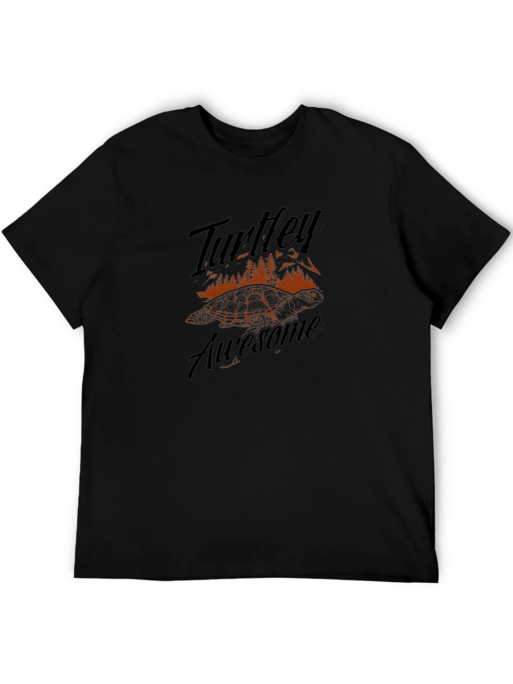 Turtle Graphic Black T-Shirt - Turtley Awesome