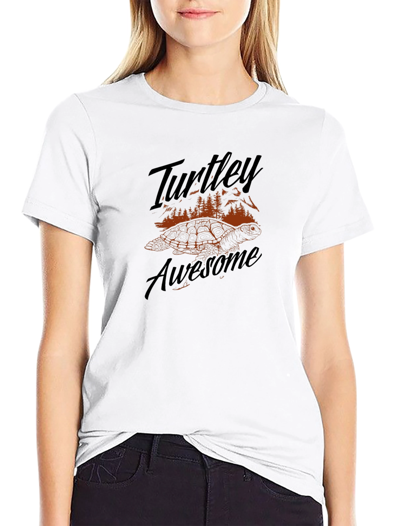 Turtle Graphic Black T-Shirt - Turtley Awesome